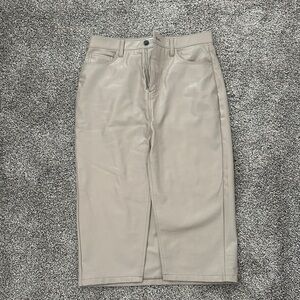 Abercrombie & Fitch Beige Pencil Skirt Faux Leather